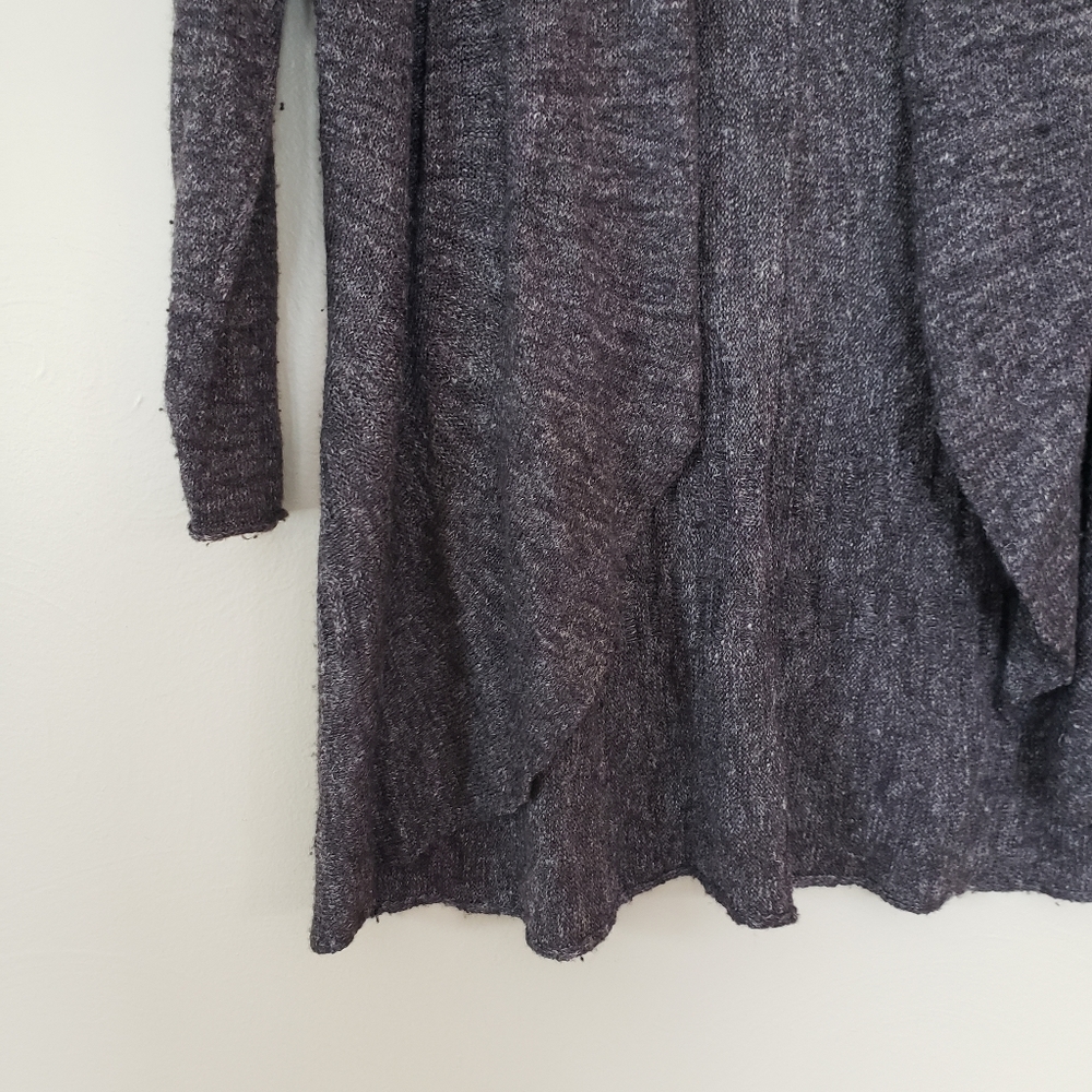 Eileen Fisher Marled Gray Open Front Knit Cardigan - Size Small - Picture 5 of 9